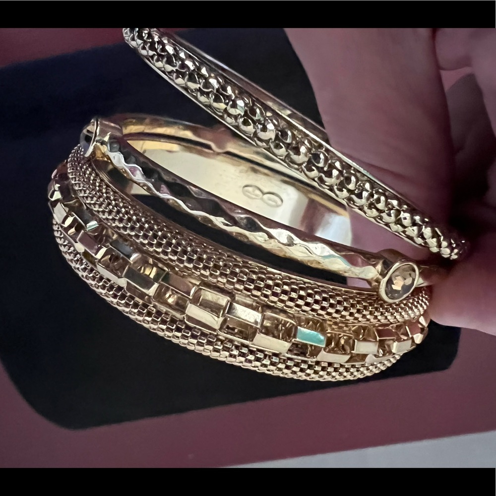 3 Gold bracelets beautiful combination